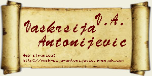 Vaskrsija Antonijević vizit kartica